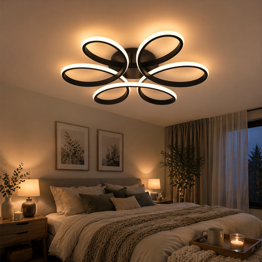 Lustra LED cu telecomanda HELIX 63W, lumina Rece/Calda/Neutra, Dimabila, Negru Lustre LED cu Telecomanda Default Title Alessandro Design