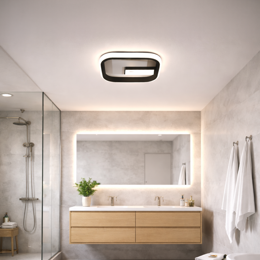 Lustra LED VICTORIA 19W, Patrata, lumina Rece/Calda/Neutra, Negru, Alb Lustra LED Default Title Alessandro Design