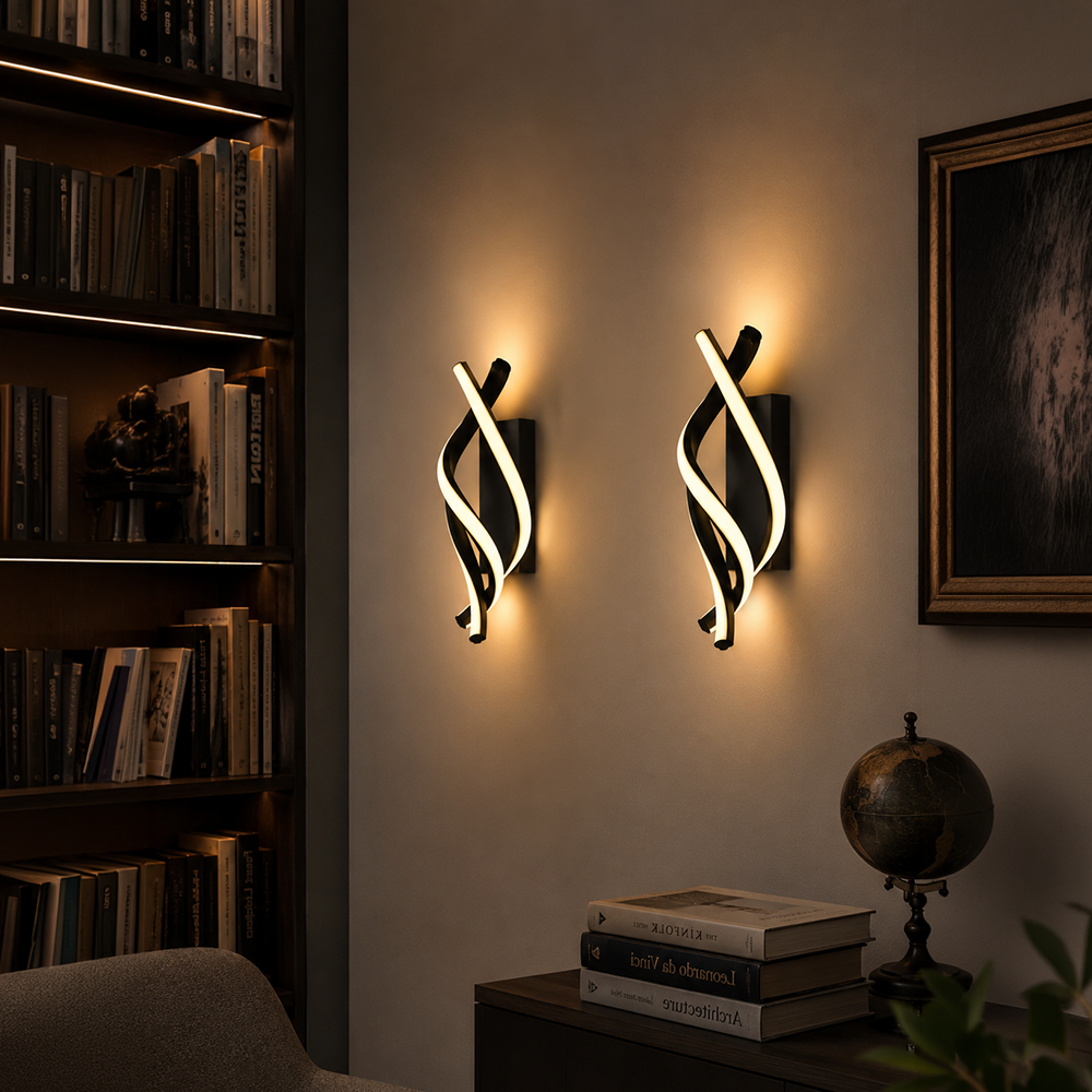 Reid 13W LED nástenné svetlo, studené/teplé/neutrálne svetlo, čierne Vnútorné nástenné svietidlá Predvolený názov Alessandro Design