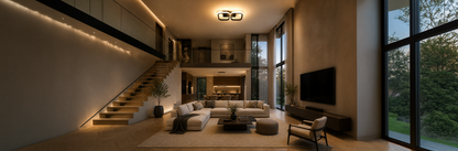 Lustra LED VERTEX 21W, 2 Patrate, Liniara, lumina Rece/Calda/Neutra, Neagra Lustre LED Default Title Alessandro Design