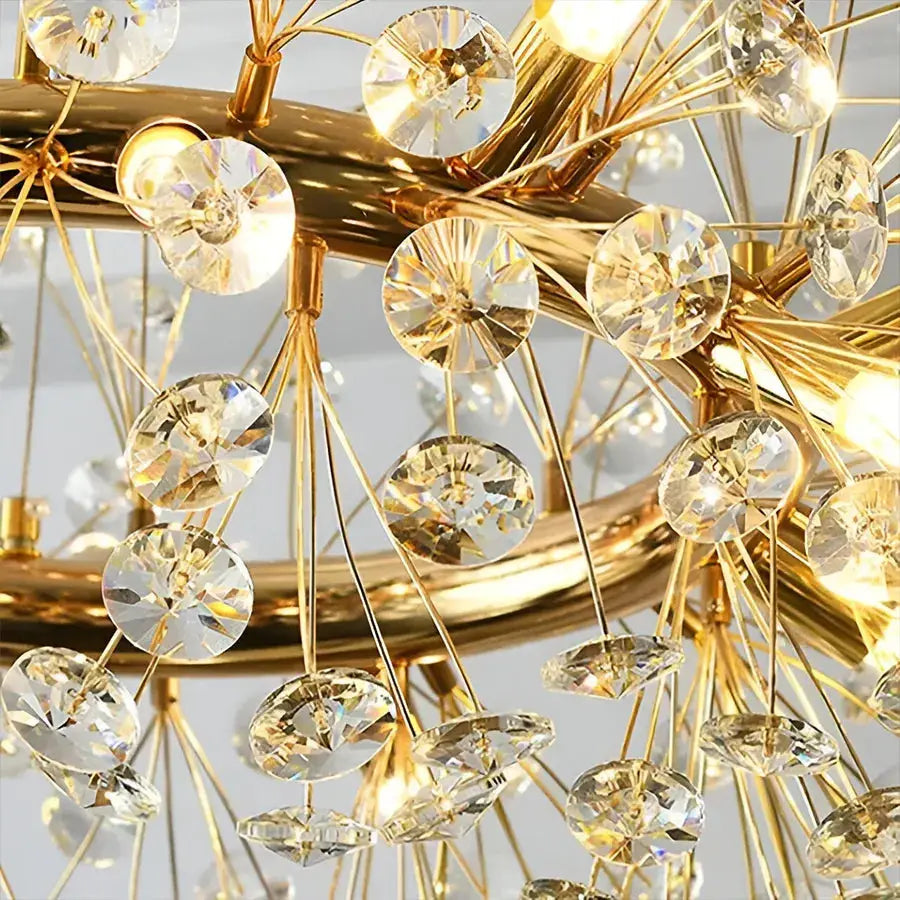 Candelabru Cristal MINUET 9x G9, Diametru 50cm, Auriu Lucios, Inaltime Reglabila Candelabre Moderne Default Title Alessandro Design