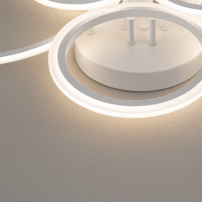 Lustra LED cu telecomanda BETTY 82W, 6 Cercuri, lumina Rece/Calda/Neutra, Dimabila, Alb Lustre LED cu Telecomanda Default Title Alessandro Design