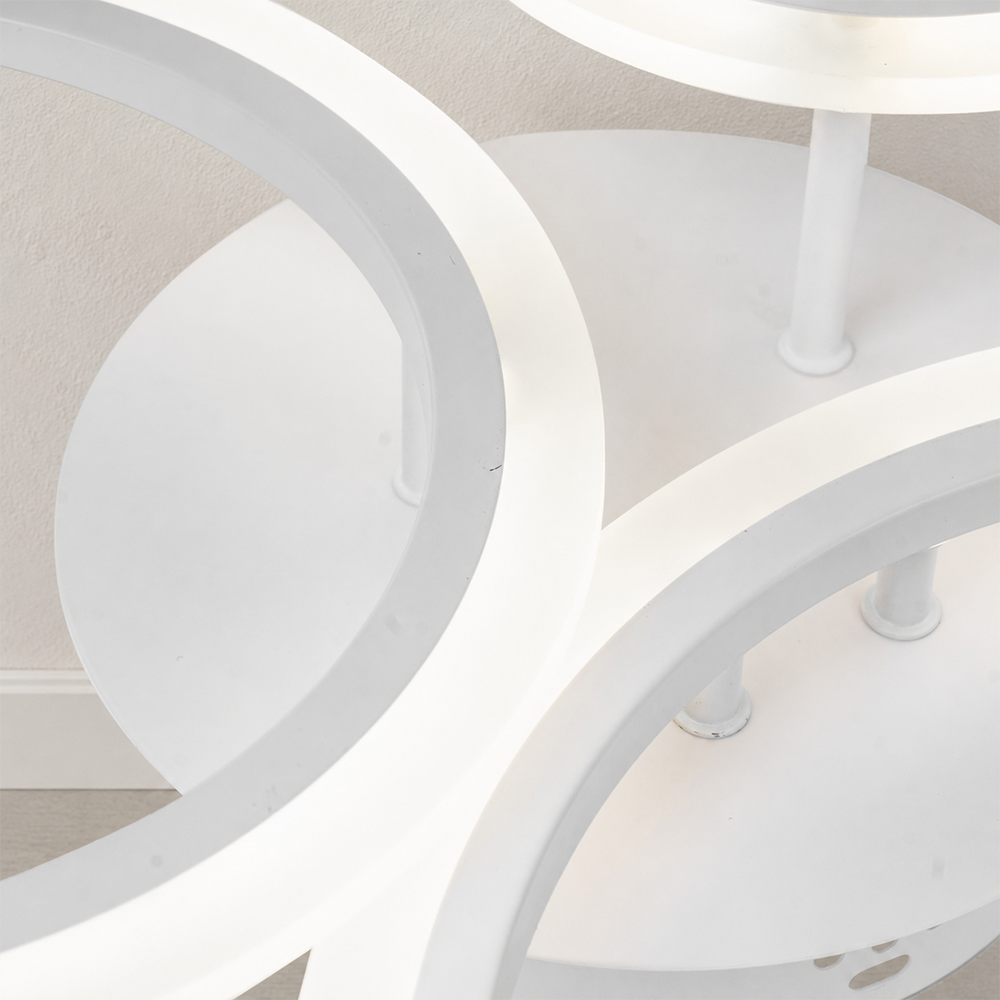 Lustra LED cu telecomanda BETTY 40W, 3 Cercuri, lumina Rece/Calda/Neutra, Dimabila, Alb, Metal si Acril Lustre LED cu Telecomanda Default Title Alessandro Design