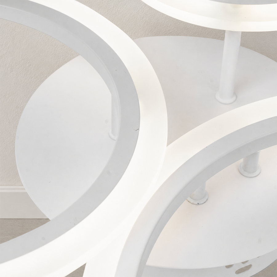 Lustra LED cu telecomanda BETTY 40W, 3 Cercuri, lumina Rece/Calda/Neutra, Dimabila, Alb, Metal si Acril Lustre LED cu Telecomanda Default Title Alessandro Design