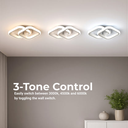 VERTEX Matrix LED luster, prekrývajúce sa diamanty, kovové rámy, 24W, 2 diamanty, studené/teplé/neutrálne svetlo 3000K/4000K/6000K, biele LED lustre Predvolený názov Alessandro Design