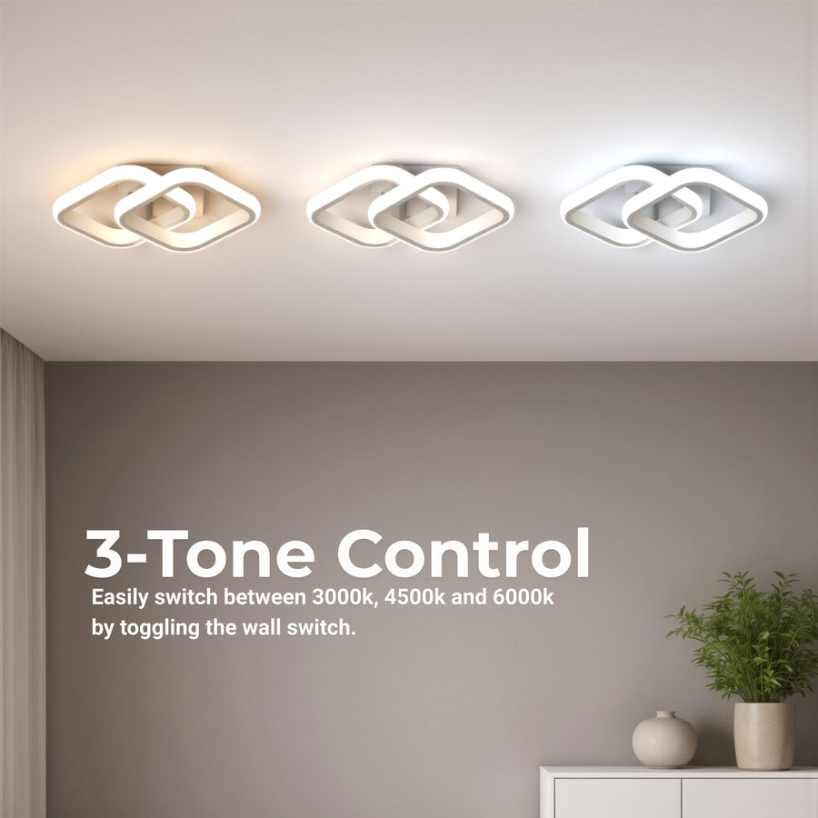 VERTEX Matrix LED luster, prekrývajúce sa diamanty, kovové rámy, 24W, 2 diamanty, studené/teplé/neutrálne svetlo 3000K/4000K/6000K, biele LED lustre Predvolený názov Alessandro Design