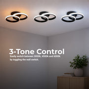 Lustra LED VERTEX CIRCULA 21W, 2 Cercuri, Rame Metalice, lLumina Rece/Calda/Neutra 3000K/4000K/6000K, Negru, Metal Lustre LED Default Title Alessandro Design
