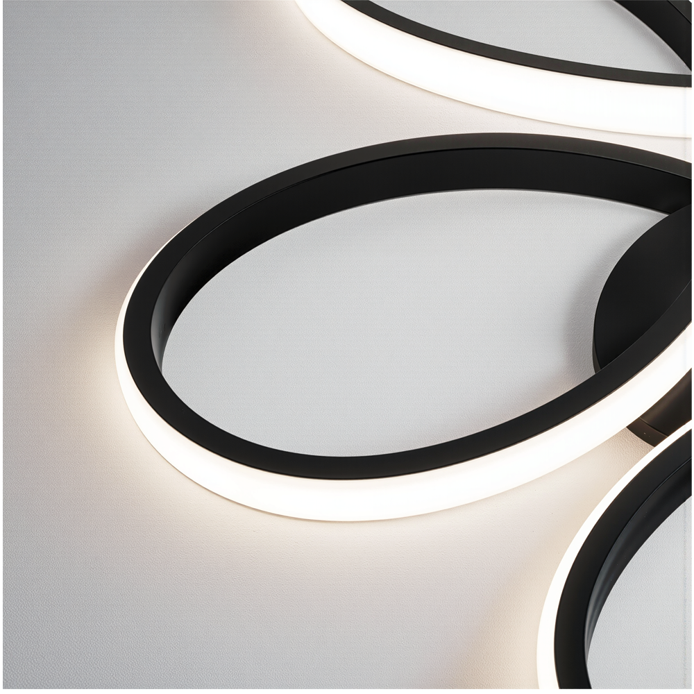 Lustra LED cu telecomanda HELIX 63W, lumina Rece/Calda/Neutra, Dimabila, Negru Lustre LED cu Telecomanda Default Title Alessandro Design