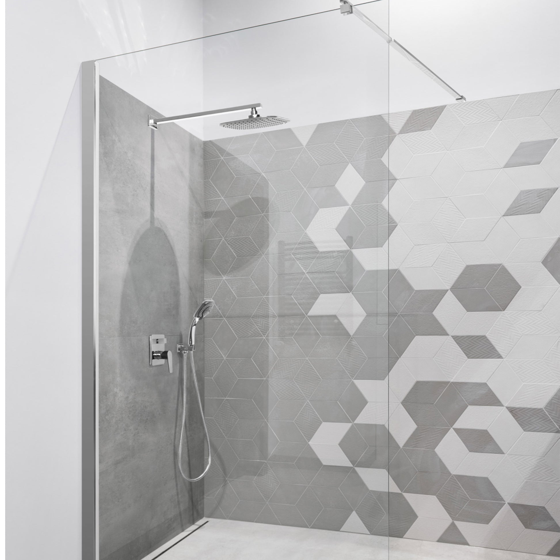 Paravan duș Walk-In 90x195 cm, sticlă securizată 8 mm, transparentă, profil metalic rezistent Dus Walk-in Default Title Alessandro Design