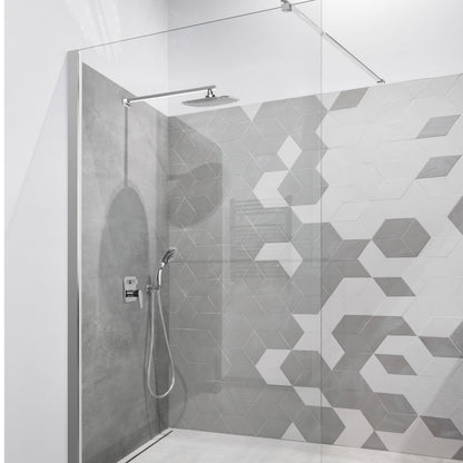 Paravan duș Walk-In 90x195 cm, sticlă securizată 8 mm, transparentă, profil metalic rezistent Dus Walk-in Default Title Alessandro Design