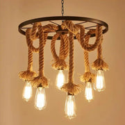 Lustra Roata, 6 x E27, Maro, Metal / Sfoara Lustre Vintage Default Title Alessandro Design