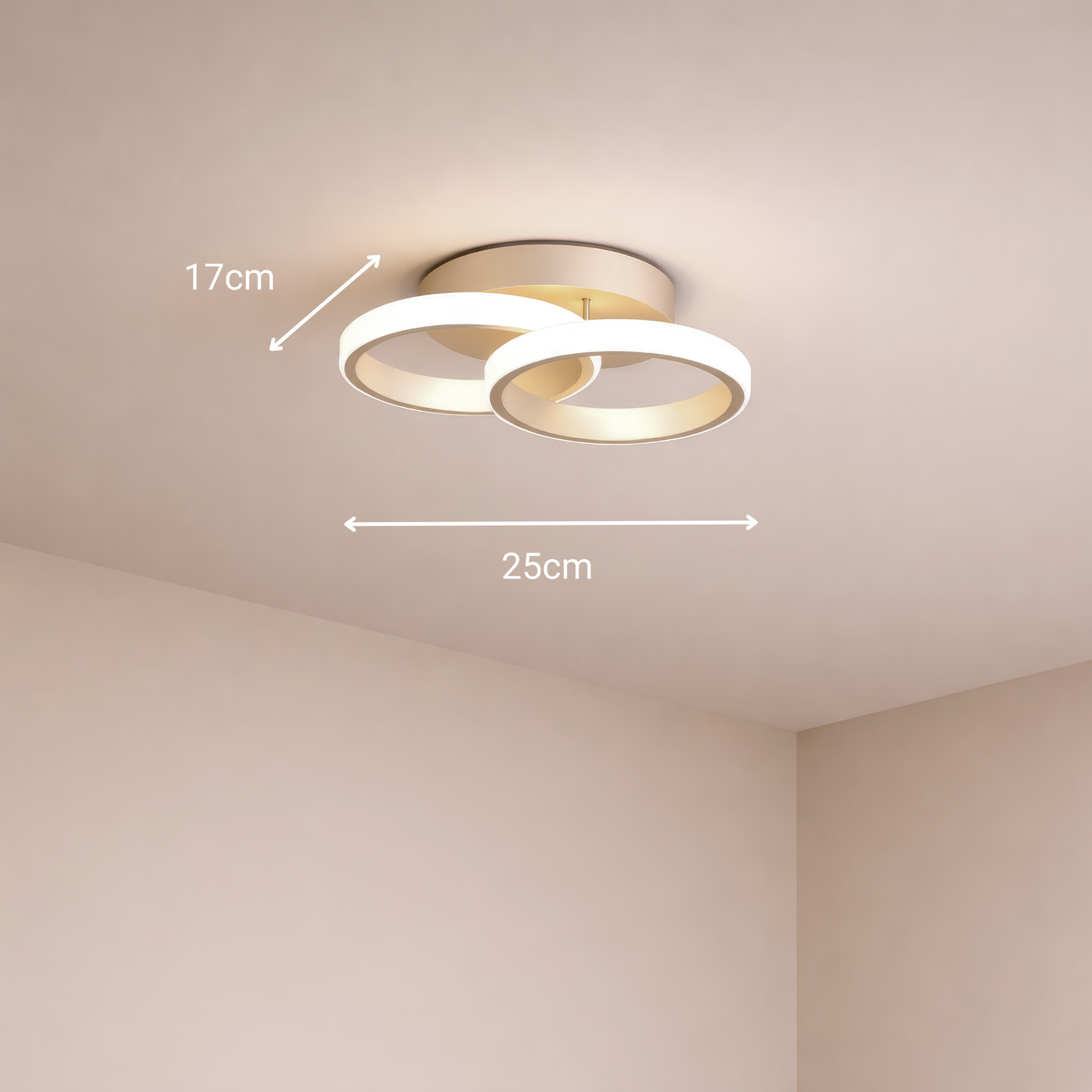LED luster VERTEX CIRCULA 21W, 2 kruhy, kovové rámy, studené/teplé/neutrálne svetlo, biele LED lustre Predvolený názov Alessandro Design