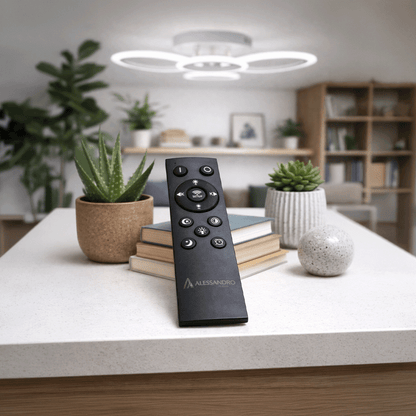 Lustra LED cu telecomanda BETTY 43W, 4 Cercuri, lumina Rece/Calda/Neutra, Dimabila, Alb Lustre LED cu Telecomanda Default Title Alessandro Design