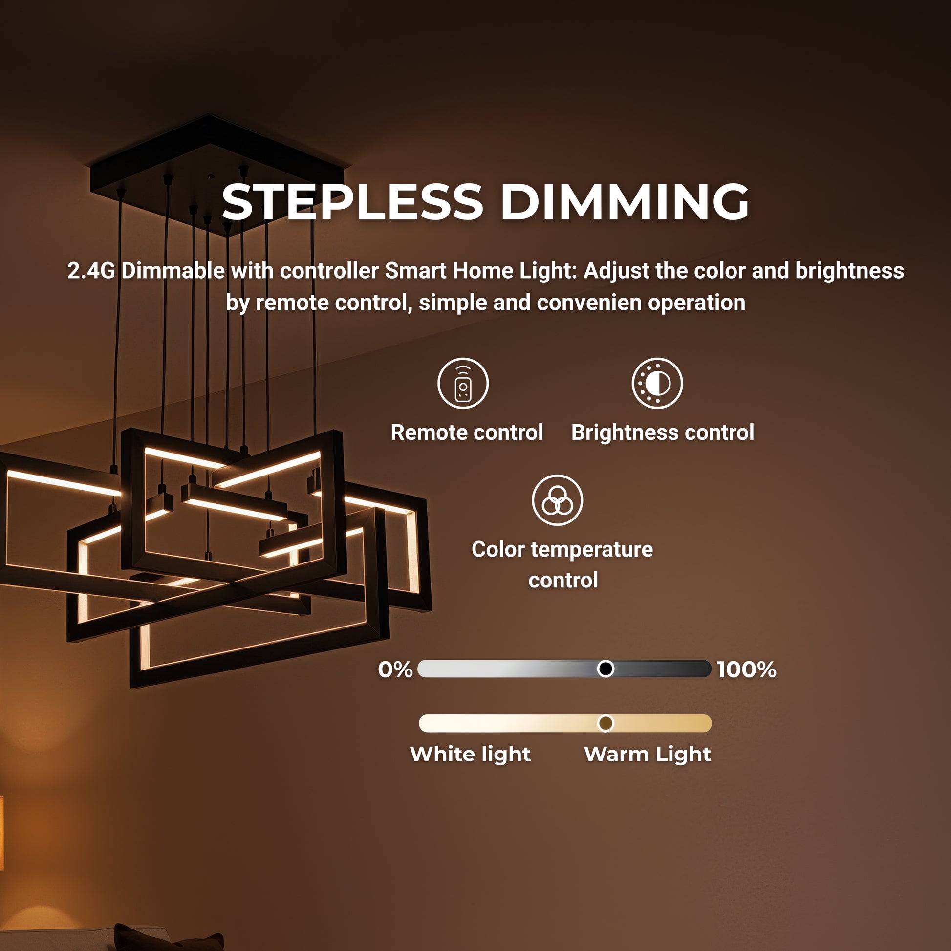 Lustra LED cu telecomanda ,Suspendata 96W, 4 Elemente, lumina Rece/Calda/Neutra, Dimabila, Inaltime Reglabila, Negru Lustre LED cu Telecomanda Default Title Alessandro Design