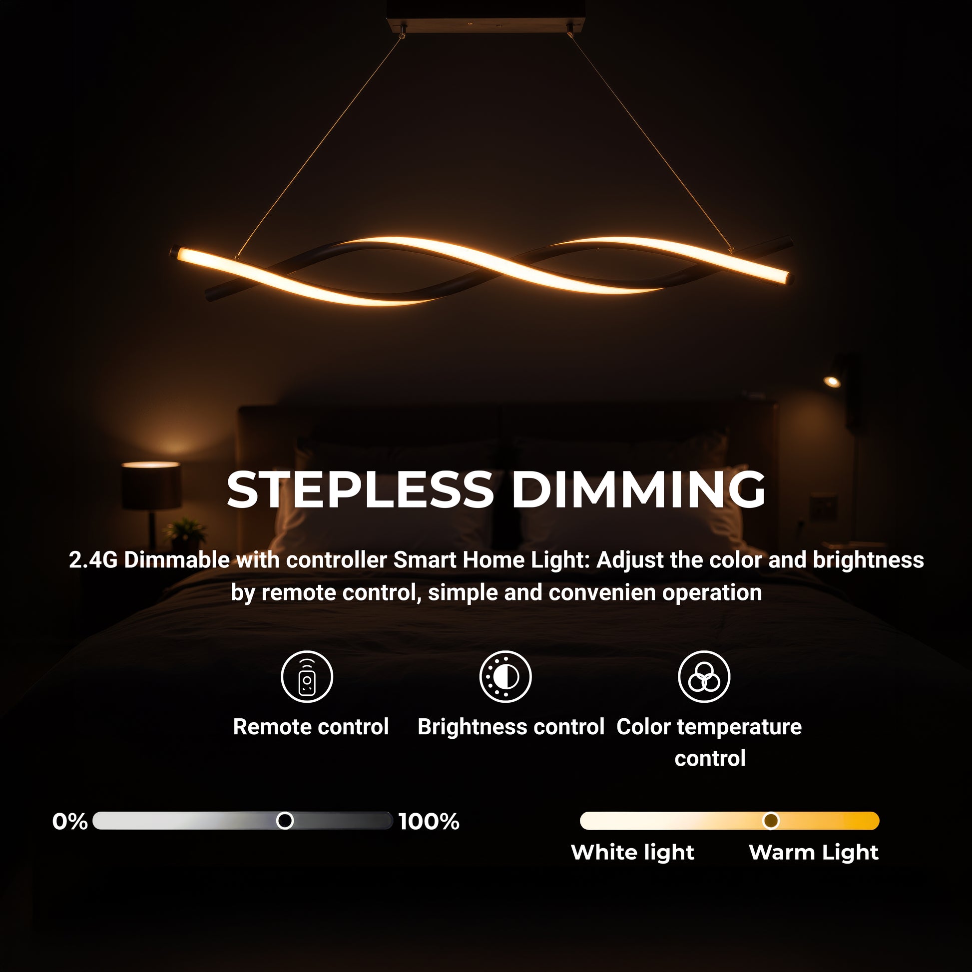 Lustra LED Suspendata cu Telecomanda, FLUX, 27W, 116cm, Lumina Rece/Calda/Neutra 3000K/4000K/6000K, Dimabila, Negru, Inaltime Reglabila, Metal si Silicon Lustre Moderne Default Title Alessandro Design