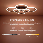 Lustra LED cu telecomanda BETTY 82W, 6 Cercuri, lumina Rece/Calda/Neutra, Dimabila, Negru Lustre LED cu Telecomanda Default Title Alessandro Design
