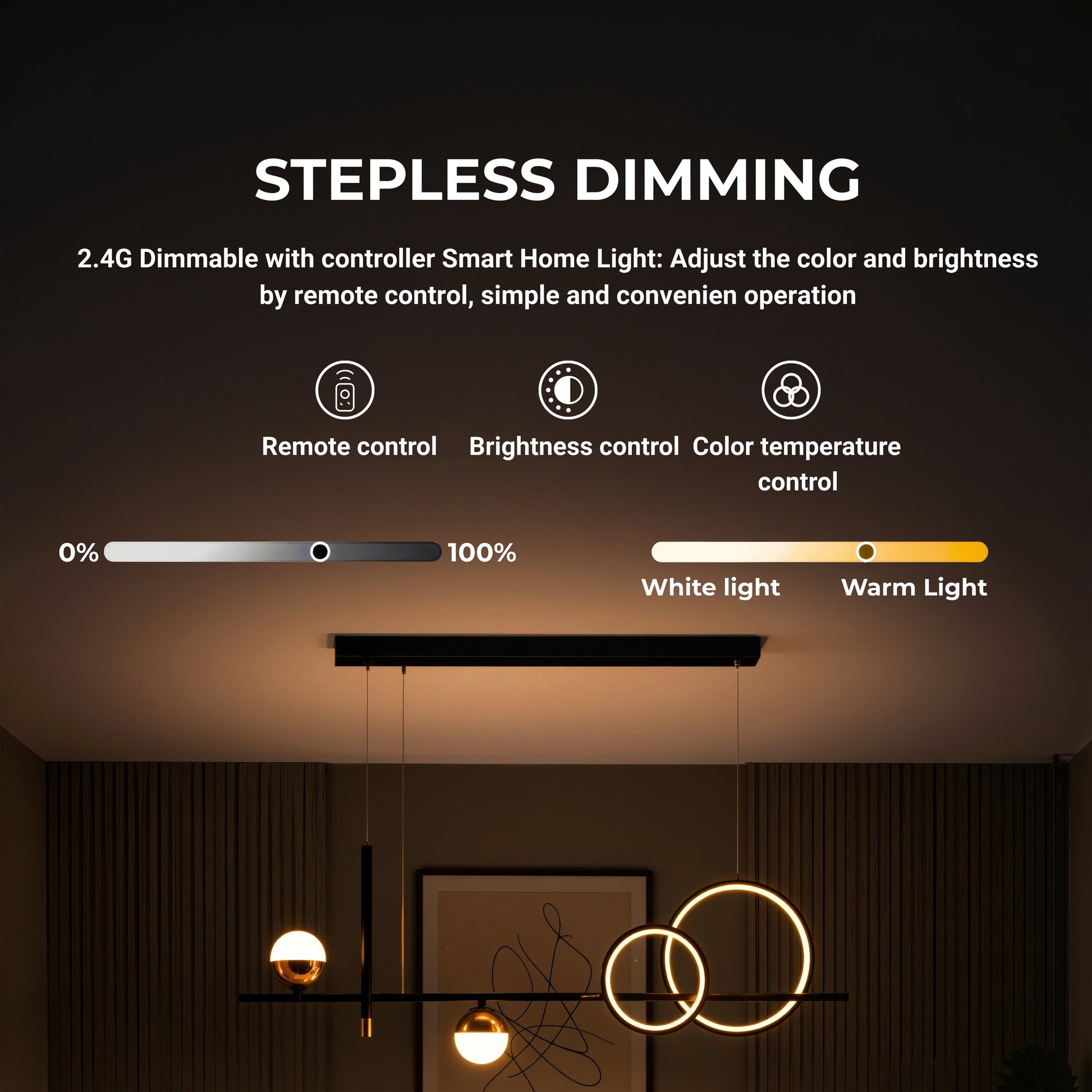 Lustra LED suspendata cu telecomanda DAMARA 44W, lumina Rece/Calda/Neutra, Dimabila, Negru, Inaltime Reglabila Lustre LED cu Telecomanda Default Title Alessandro Design