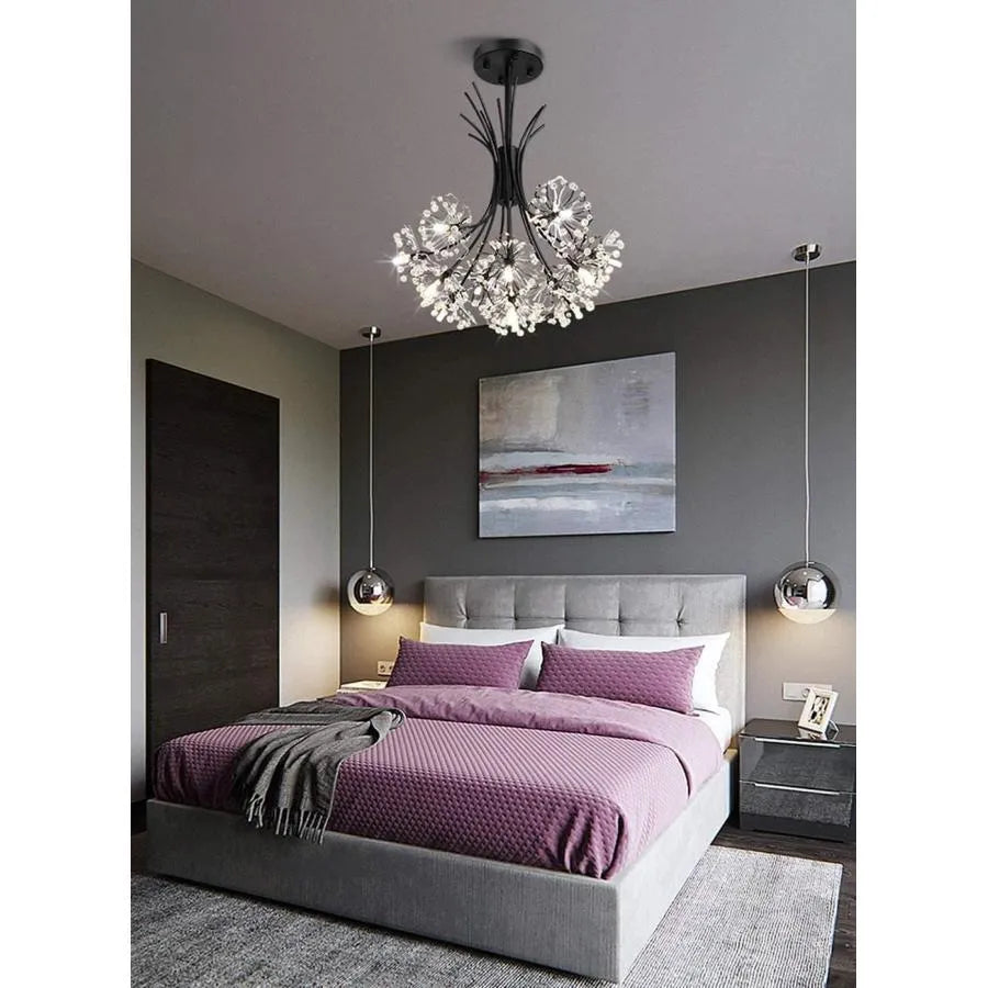 Candelabru Cristal PETERHOF Petito, 13xG4, Diametru 52 cm, Negru Candelabre Moderne Default Title Alessandro Design