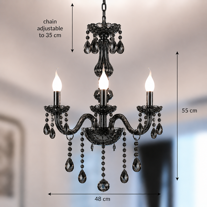 Candelabru Cristal AUGUST Eleganza, 3xE14, Diametru 48cm, Argintiu, Inaltime Reglabila Candelabre Clasice Default Title Alessandro Design