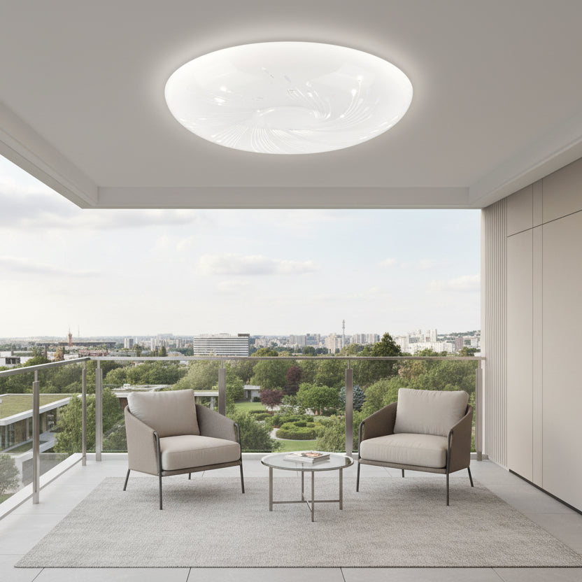 Plafonieră LED Flux 23 cm, 22W, 3000K / 4000K / 6000K, Alb, Metal si Acril Plafoniere LED Default Title Alessandro Design