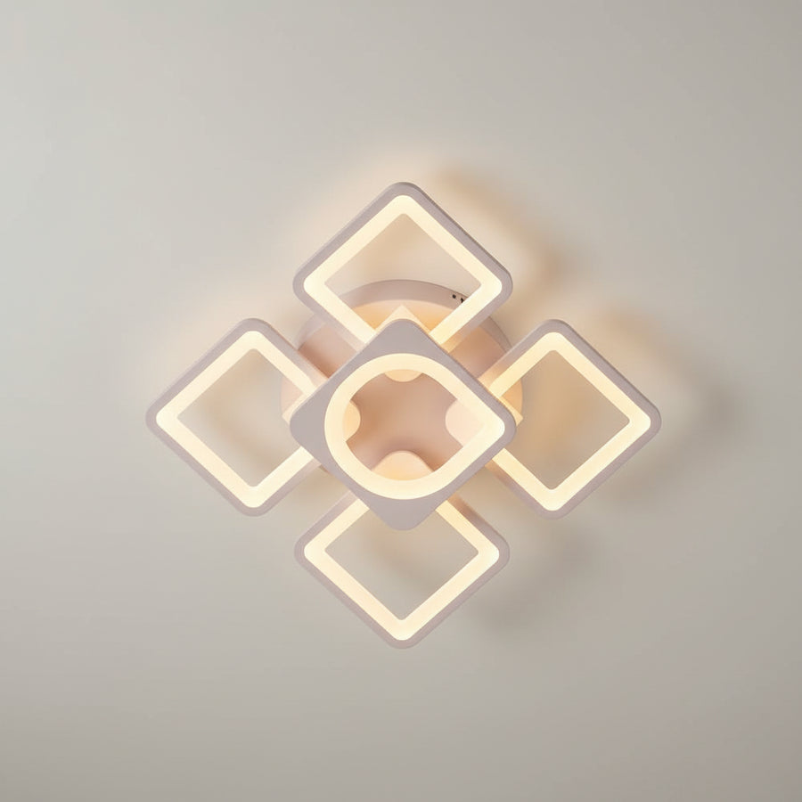 Lustra LED cu telecomanda ZOE 70W, 5 Patrate, lumina Rece/Calda/Neutra, Dimabila, Alb Lustre LED cu Telecomanda Default Title Alessandro Design