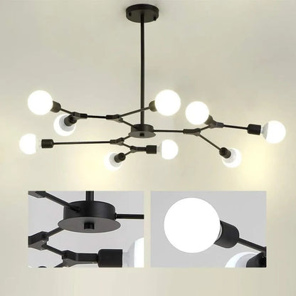 Lustra Architek Nona, 9x E27, Negru, Metal Lustre Industrial Default Title Alessandro Design