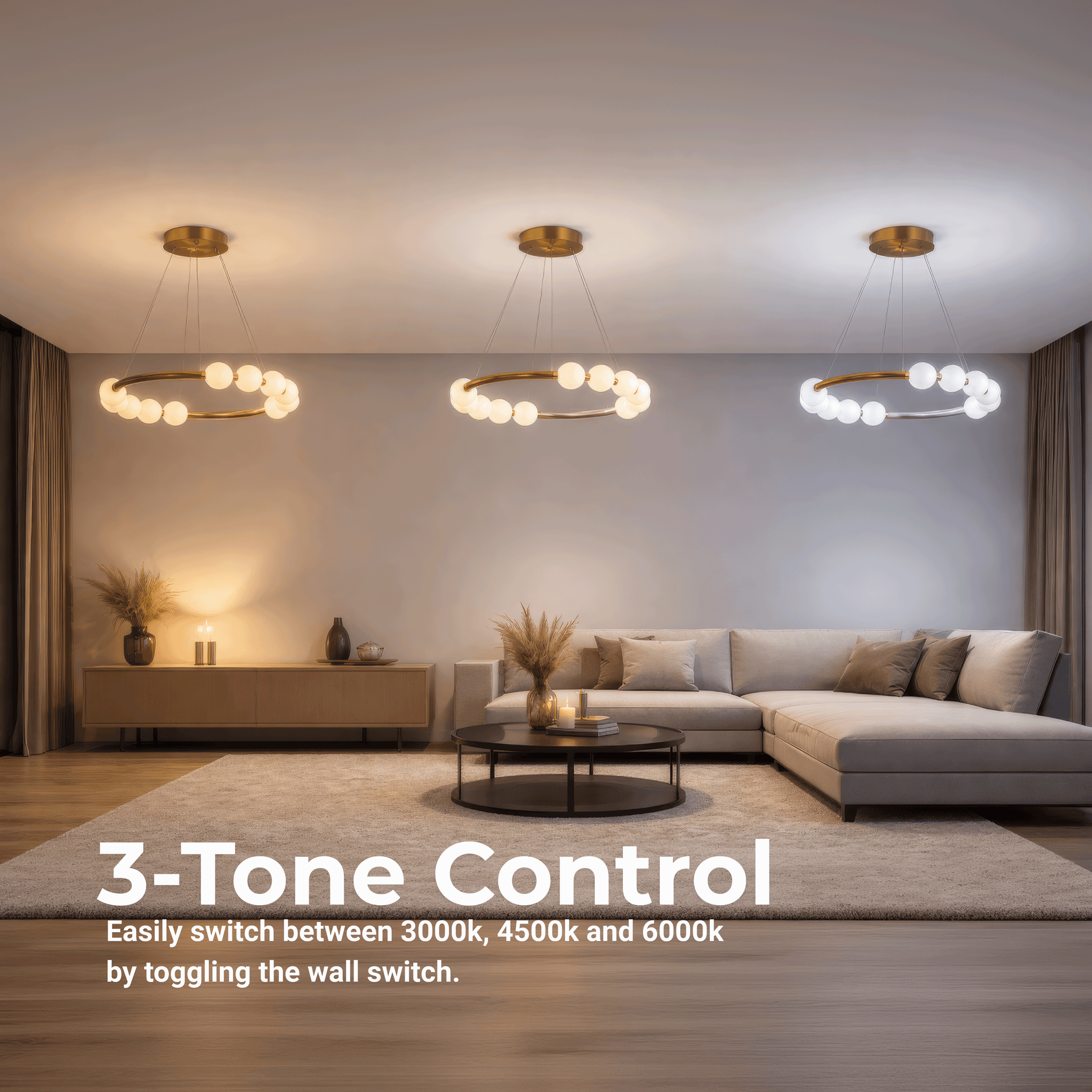 Lustră Suspendată LED Acril Nova 57W cu Telecomandă, Dimabilă, 3000K/4000K/6000K, Auriu, Metal și Acril Lustre LED cu Telecomanda Default Title Alessandro Design