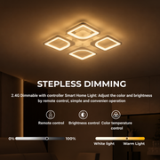 Lustra LED cu telecomanda ZOE 53W, 4 Patrate, lumina Rece/Calda/Neutra, Dimabila, Alb Lustre LED cu Telecomanda Default Title Alessandro Design