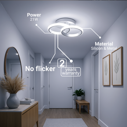 LED luster VERTEX CIRCULA 21W, 2 kruhy, kovové rámy, studené/teplé/neutrálne svetlo, biele LED lustre Predvolený názov Alessandro Design