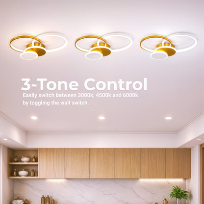 Lustra LED cu telecomanda KILLIAN 80W, 4 Cercuri, lumina Rece/Calda/Neutra, Dimabila, Auriu Lustre LED cu Telecomanda Default Title Alessandro Design