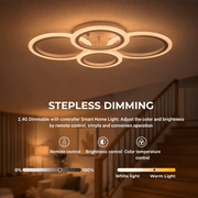 Lustra LED cu telecomanda BETTY 43W, 4 Cercuri, lumina Rece/Calda/Neutra, Dimabila, Alb Lustre LED cu Telecomanda Default Title Alessandro Design