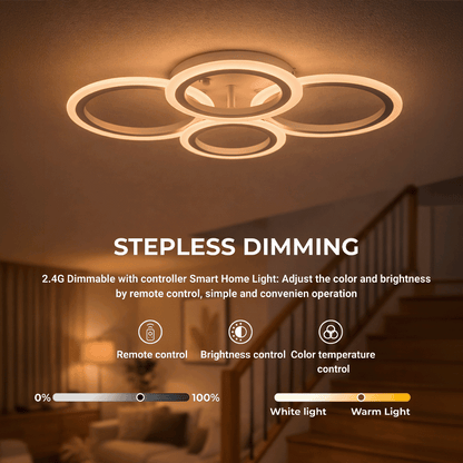 Lustra LED cu telecomanda BETTY 43W, 4 Cercuri, lumina Rece/Calda/Neutra, Dimabila, Alb Lustre LED cu Telecomanda Default Title Alessandro Design