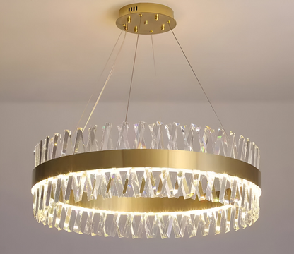 Candelabru LED CASERTA Magno cu Telecomandă, 68W, Dimabil, 3000K/4000K/6000K,Diametru 60cm, Auriu Candelabre Cristal Default Title Alessandro Design