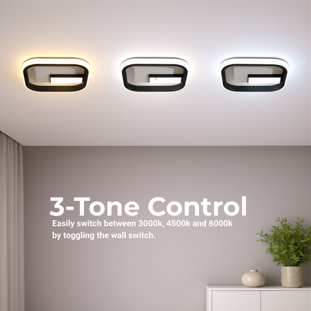 Lustra LED VICTORIA 19W, Patrata, lumina Rece/Calda/Neutra, Negru, Alb Lustra LED Default Title Alessandro Design