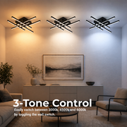 Lustra LED cu Telecomanda LINEX, 81W, 6 Elemente, Liniara, lumina Rece/Calda/Neutra, Dimabila, Negru Lustre LED cu Telecomanda Default Title Alessandro Design
