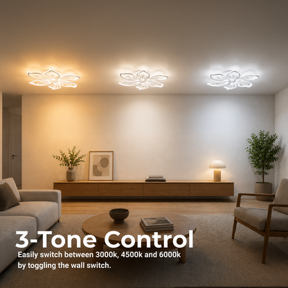 Lustra LED cu telecomanda GLORIOSA 95W, 5 Petale, lumina Rece/Calda/Neutra, Dimabila, Alb Lustre LED cu Telecomanda Default Title Alessandro Design