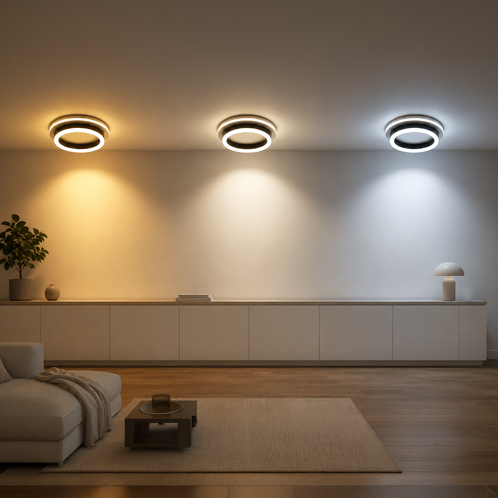 Lustra LED MODERNA 25W, Diametru 20cm, Rotunda, lumina Rece/Calda/Neutra, Negru Lustre LED Default Title Alessandro Design