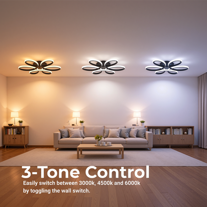 Lustra LED cu telecomanda HELIX 63W, lumina Rece/Calda/Neutra, Dimabila, Negru Lustre LED cu Telecomanda Default Title Alessandro Design