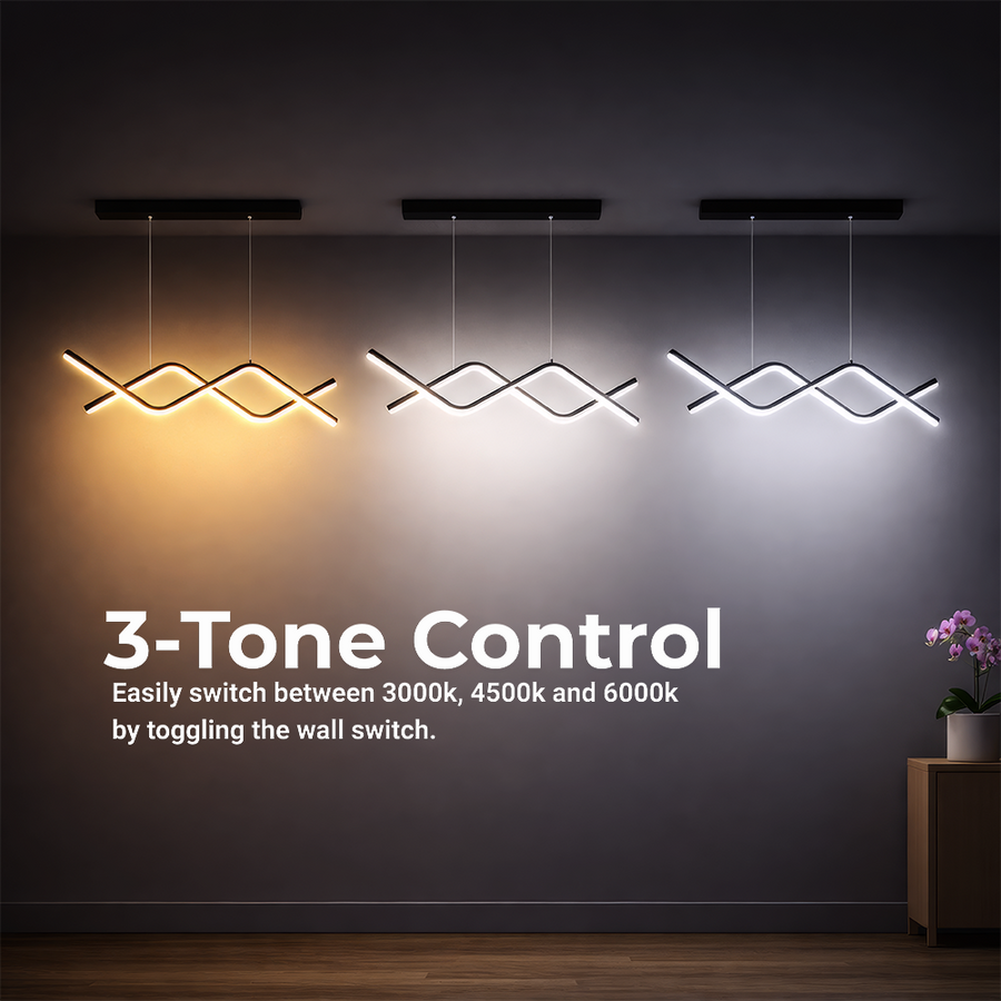 Lustra LED suspendata cu telecomanda ZIGZAG 27W, lumina Rece/Calda/Neutra, Dimabila, Negru, Inaltime Reglabila Lustre LED cu Telecomanda Default Title Alessandro Design