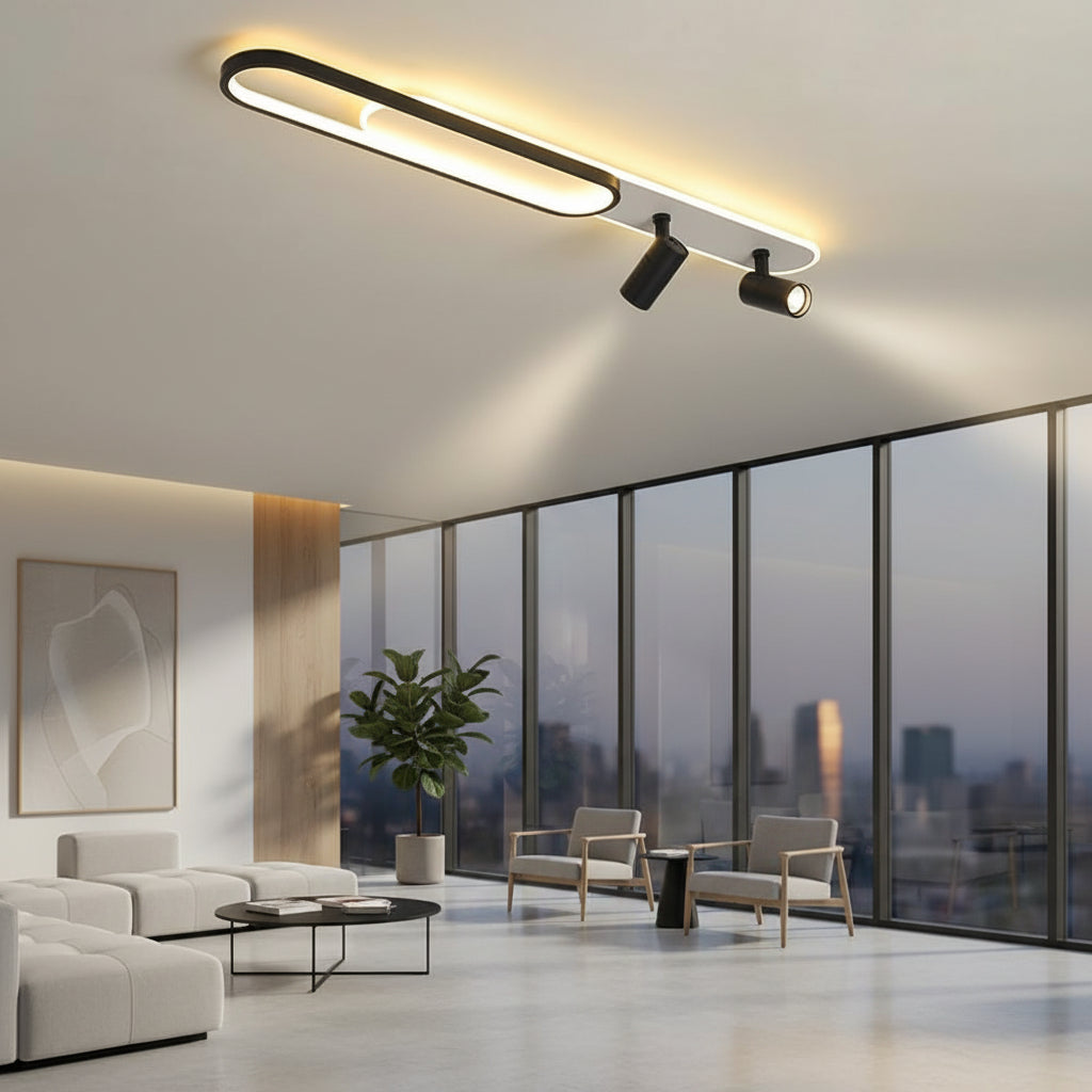 Lustra LED cu Proiector Reglabil FISSO Camilla 70W, lumina Rece/Calda/Neutra, Negru Lustre LED Default Title Alessandro Design