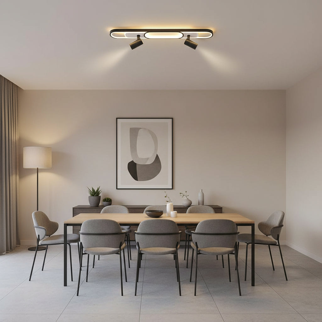 Lustra LED cu Proiector Reglabil FISSO Camilla 70W, lumina Rece/Calda/Neutra, Negru Lustre LED Default Title Alessandro Design
