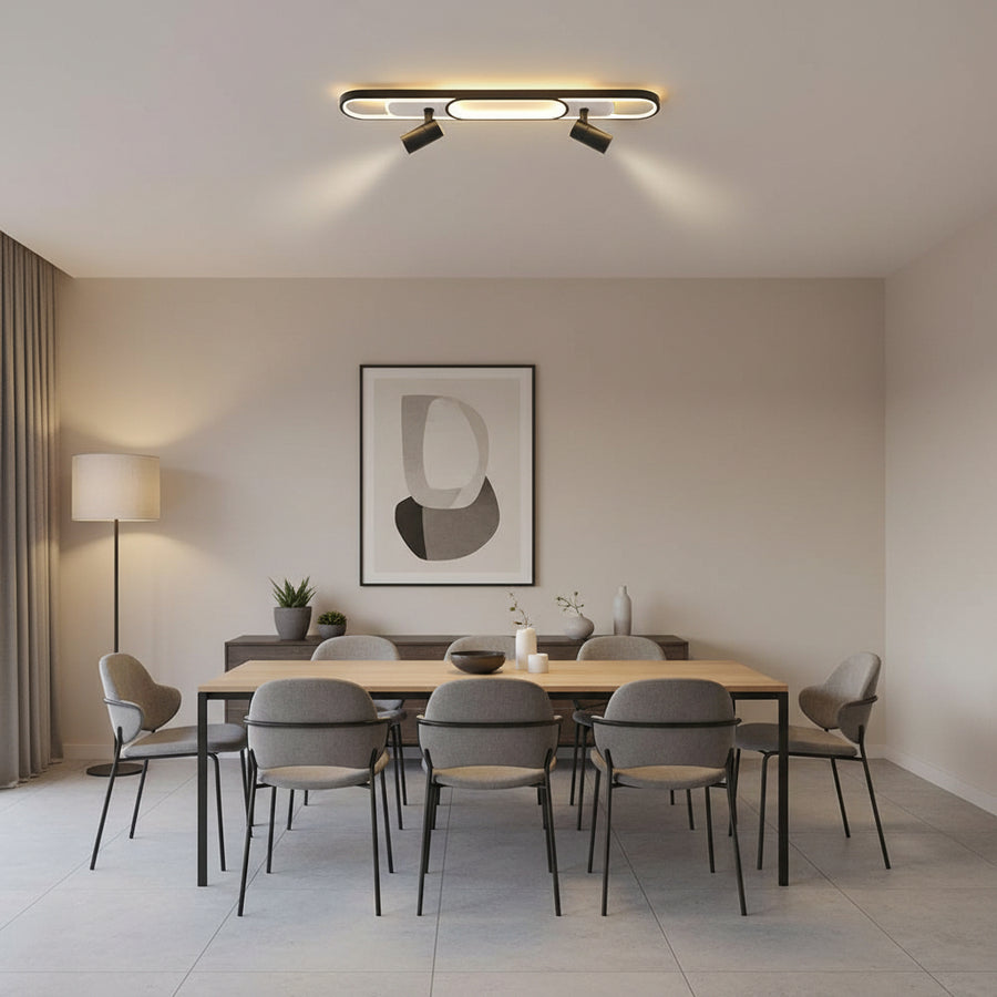 Lustra LED cu Proiector Reglabil FISSO Camilla 70W, lumina Rece/Calda/Neutra, Negru Lustre LED Default Title Alessandro Design