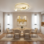 Lustra LED Rafael cu Telecomanda, 58W, Dimabila, 3000K/4000K/6000K, Auriu Lustre LED cu Telecomanda Default Title Alessandro Design