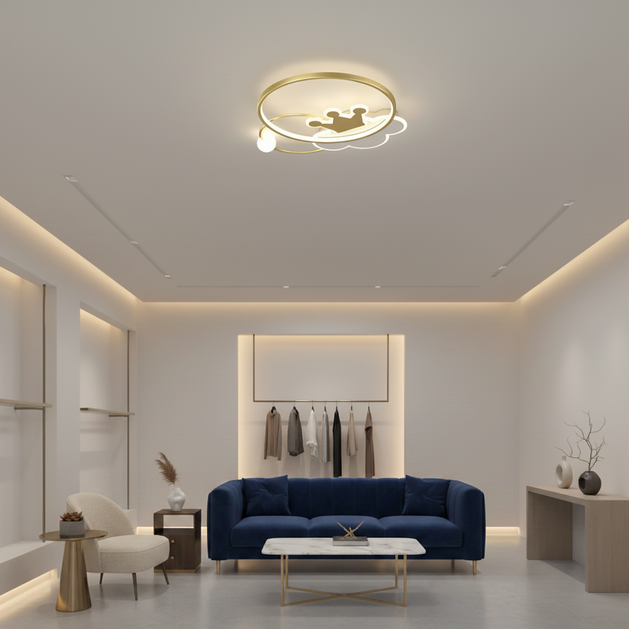 Rafael LED luster s diaľkovým ovládaním, 57W, stmievateľný, 3000K/4000K/6000K, zlatý