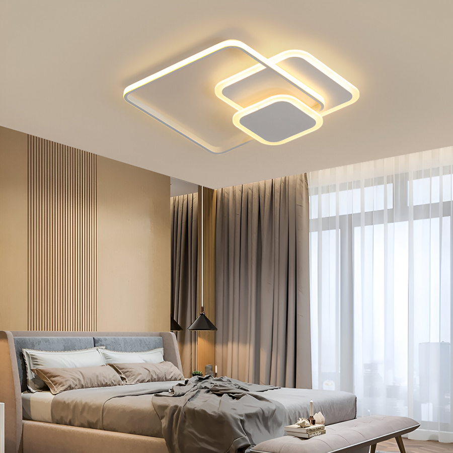 LED luster s diaľkovým ovládaním ANEMONA 75W, 3 štvorce, studené/teplé/neutrálne svetlo, stmievateľné, biely LED luster s diaľkovým ovládaním Predvolený názov Alessandro Design
