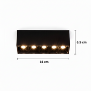 Proiector LED Liniar Aplicat Grilă 8W, Lumina Neutra 4000K, 5 surse, 14 x 3.5 x 6.5 cm Plafoniere LED Default Title Alessandro Design