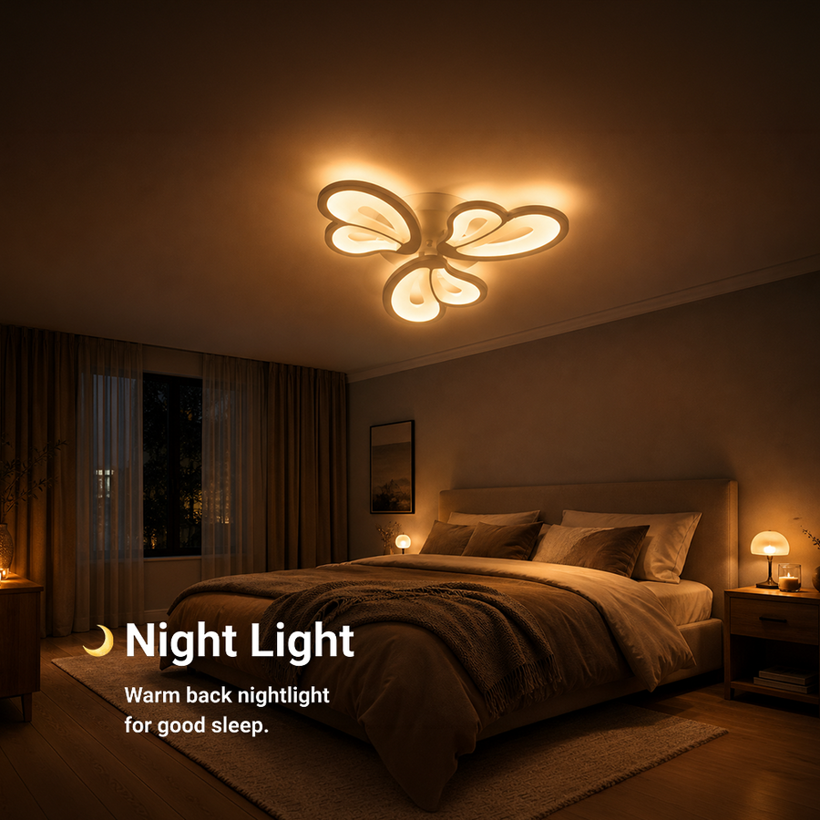 Lustra LED cu telecomanda BLOSSOM 40W, 3 Petale, lumina Rece/Calda/Neutra, Dimabila, Alb Lustre LED cu Telecomanda Default Title Alessandro Design