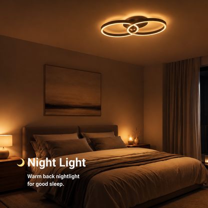 Lustra LED cu telecomanda RIGA LILITH 34W, 2 Cercuri, lumina Rece/Calda/Neutra, Dimabila, Negru Lustre LED cu Telecomanda Default Title Alessandro Design