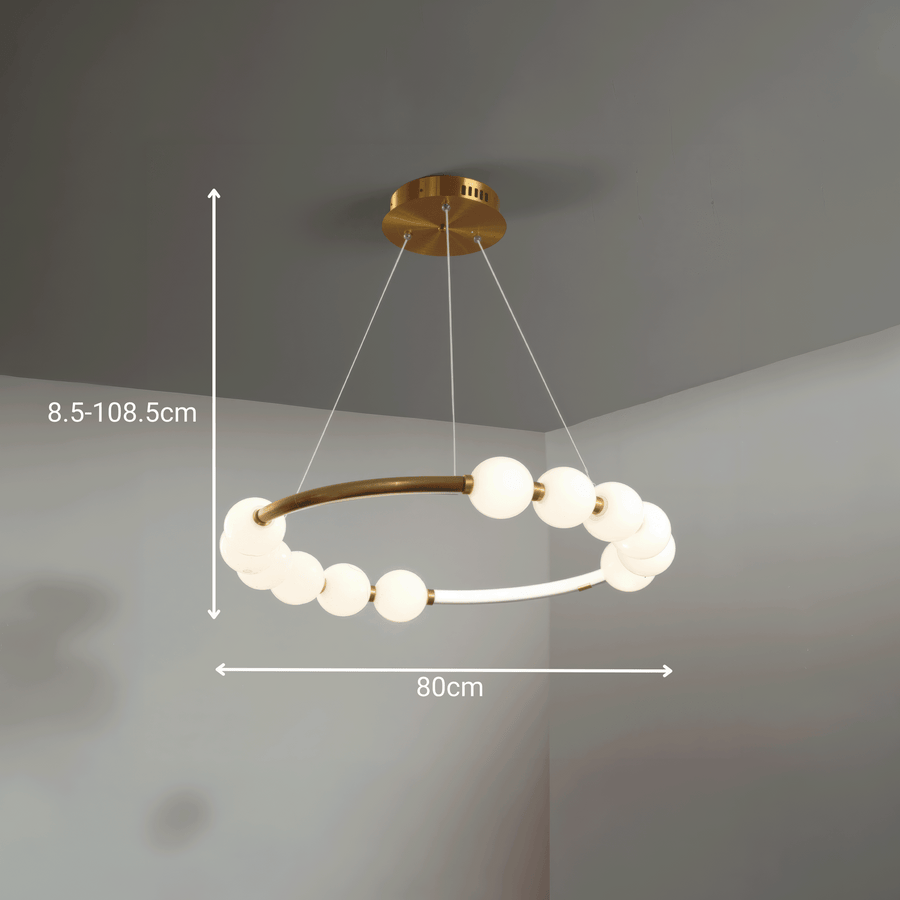 Lustră Suspendată LED Acril Nova 57W cu Telecomandă, Dimabilă, 3000K/4000K/6000K, Auriu, Metal și Acril Lustre LED cu Telecomanda Default Title Alessandro Design