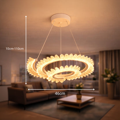 Lustra LED cu Telecomanda LT188WH, Cristal si Metal, 40W, Dimabila, Inaltime Reglabila, Lumina Rece/Calda/Neutra, Iluminat Luxos Lustre LED cu Telecomanda Default Title Alessandro Design